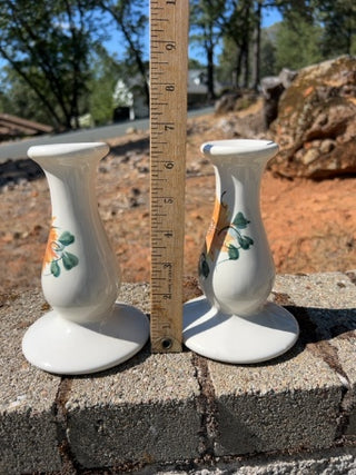 Set of 2 Vintage Ceramic Yellow Flower Candle Holders
