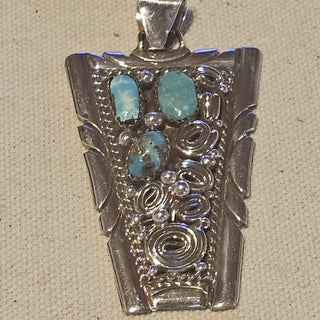 Navajo sterling turquoise pendant