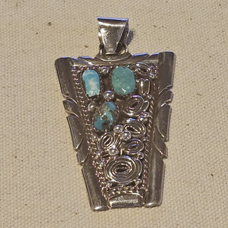 Navajo sterling turquoise pendant