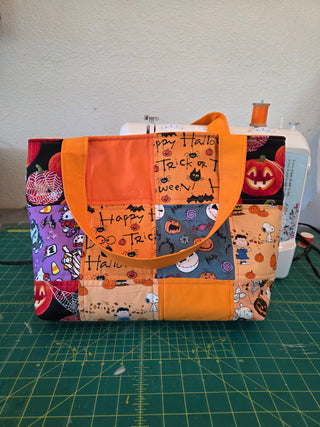 Quilted patchwork Halloween bag, handmade