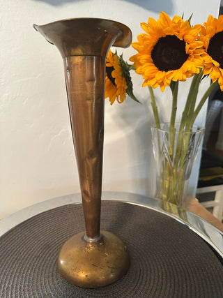 Vase Brass Horn 13" MTS
