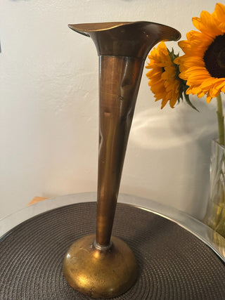 Vase Brass Horn 13" MTS