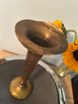 Vase Brass Horn 13" MTS