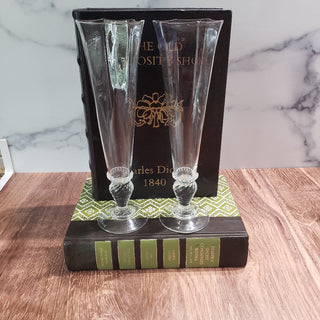 Handblown Champagne Flutes (set of 2) signed RSV