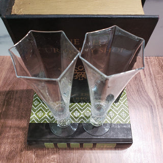 Handblown Champagne Flutes (set of 2) signed RSV