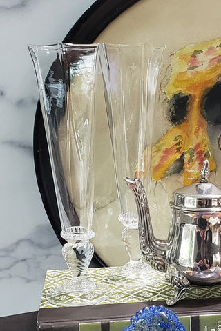 Handblown Champagne Flutes (set of 2) signed RSV