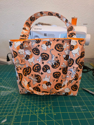 Handmade child Halloween tote, fully lined, pocket inside