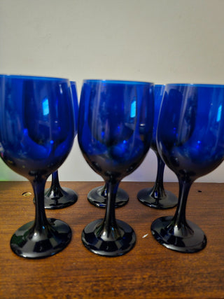 Cobalt Goblets Set/6|76554