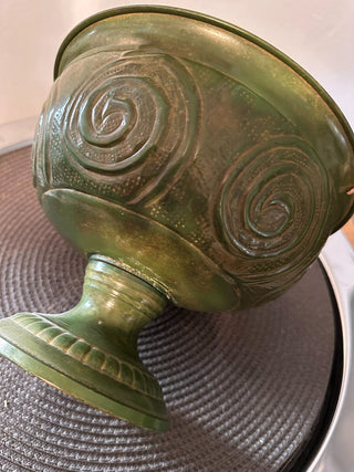Bowl Pedestal Metal Green MTS|78688