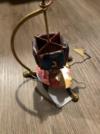 GARY ROSENTHAL JUDAICA  DREIDEL METAL AND GLASS ENAMEL SCULPTURE  RSV