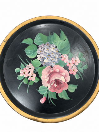 Vintage Pilgram Art Metal Tray/Hand painted 1950s