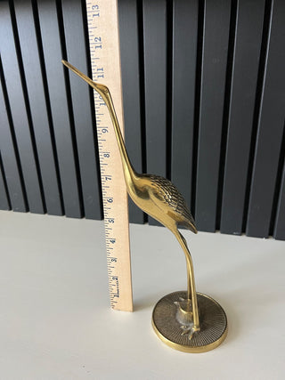 Vintage brass crane figurine tall RSV|105580