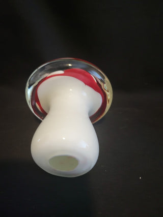 Blown Glass 4" Red & White Mushroom RCD