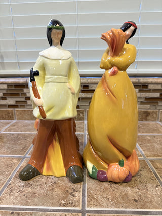 12" Ceramic Harvest Native American Couple RCD|113964