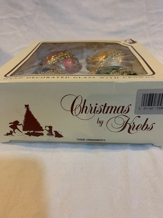 Vntg Christmas ornaments box/4 MTS|132256