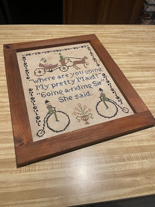 15.5"x19" Pretty Maid Cross Stitch, HM Frame--SP RCD
