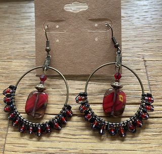 Earrings Black/Purple/Red|68804