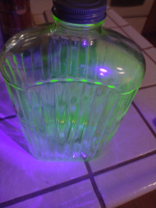 Uranium glass refrigerator bottle. rcd