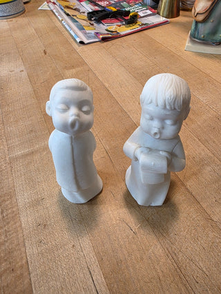 MTS 2 x Vintage White Solid Singing Angels (Italy)|124102