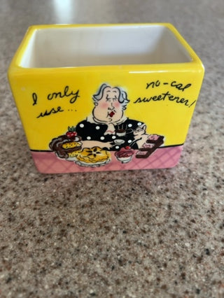 Ceramic Mud Pie tea bag/sugar packet holder