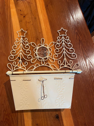 White Metal Christmas Tree Hanging Box ~MTS|130627