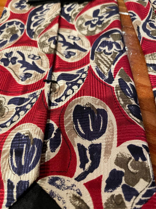 Hickey-Freeman Red Paisley 100% Silk Tie-MTS|113770