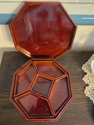 Octagon Lacquered Jewelry Box, Mother of Pearl inlay, RCD|165918