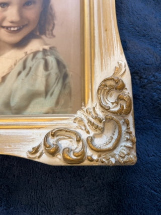 JP ornate white and gold picture frame 10” x 8.5”