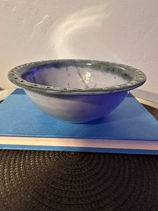 Pottery Bowl Blue Eyelets MTS|128326