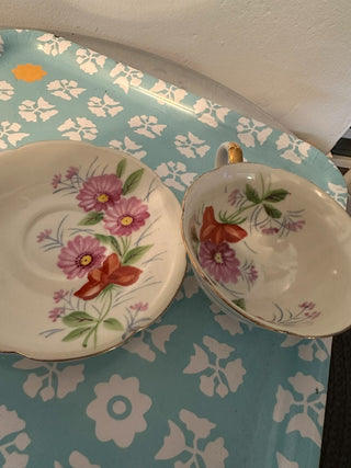 Vintage Teacup & Saucer Pink Floral MTS|99594