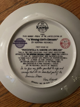 Norman Rockwell Limited Edition Plate B-18 MTS
