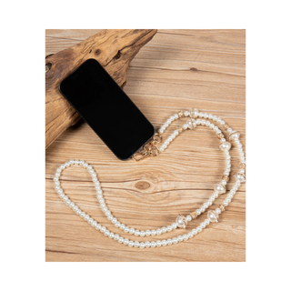 WHITE BEAD CROSSBODY PHONE STRAP.        RSV|104962