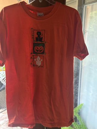 Large Orange embroidered Shirt #63 VV MTS|121547