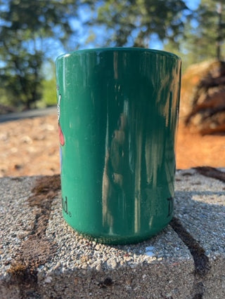 Vintage Disneyland GOOFY Coffee Mug Cup Green w/Blue Interior Thailand