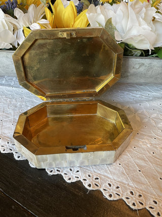 Mother of Pearl Brass Box -RDC|77532