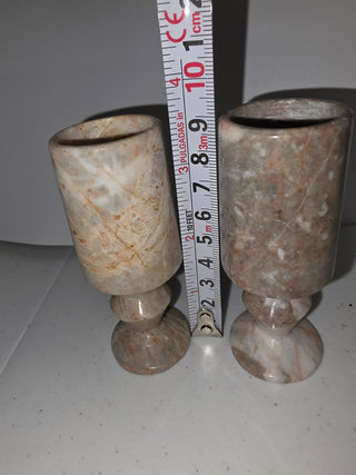VTG marble shot glass ea