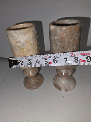 VTG marble shot glass ea