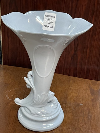 Vintage Blue Art Deco Cornucopia Vase RSV|80409