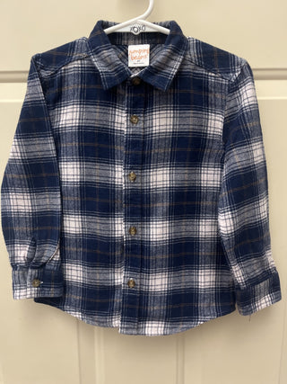 Jumping Beans Blue Plaid L/S Shirt 4T - RSV|106613