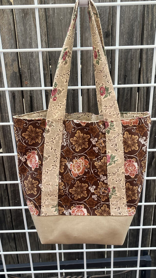 RSV Handcrafted Mini Tote Bag: Brown Rose|84024