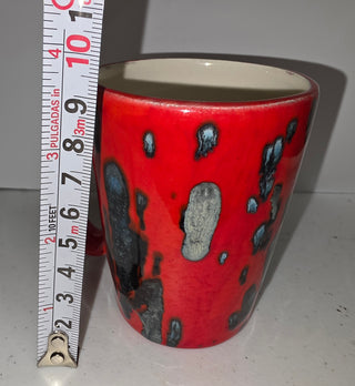 Vintage Vintage 70s Drip Glazed Mug Red