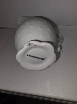 Porcelain hobnail-style creamer or mini pitcher