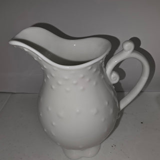 Porcelain hobnail-style creamer or mini pitcher
