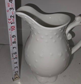 Porcelain hobnail-style creamer or mini pitcher