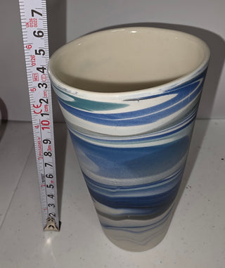 Forest Ceramic Co. Ocean Strata Pottery Pint Glass Tumbler 5-3/4”