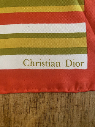 1960s Christian Dior Red Silk Scarf MTS|67306