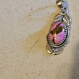 .925 pink cotton turquoise pendant