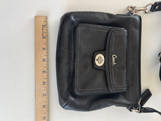 Black coach leather crossbody purse RSV|77885
