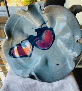 Local Artisans Pottery Dish with Metallic Glaze Features RCD