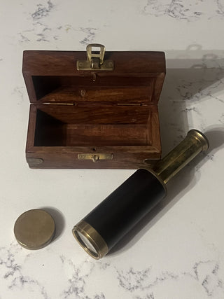 Brass spyglass & box MTS|126673